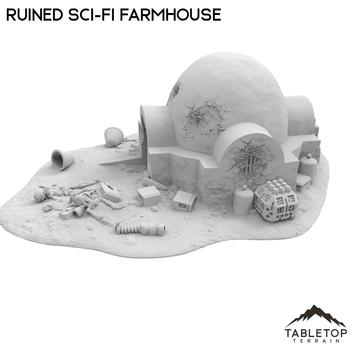 Tabletop Terrain Terrain Ruined Sci-Fi Farmhouse