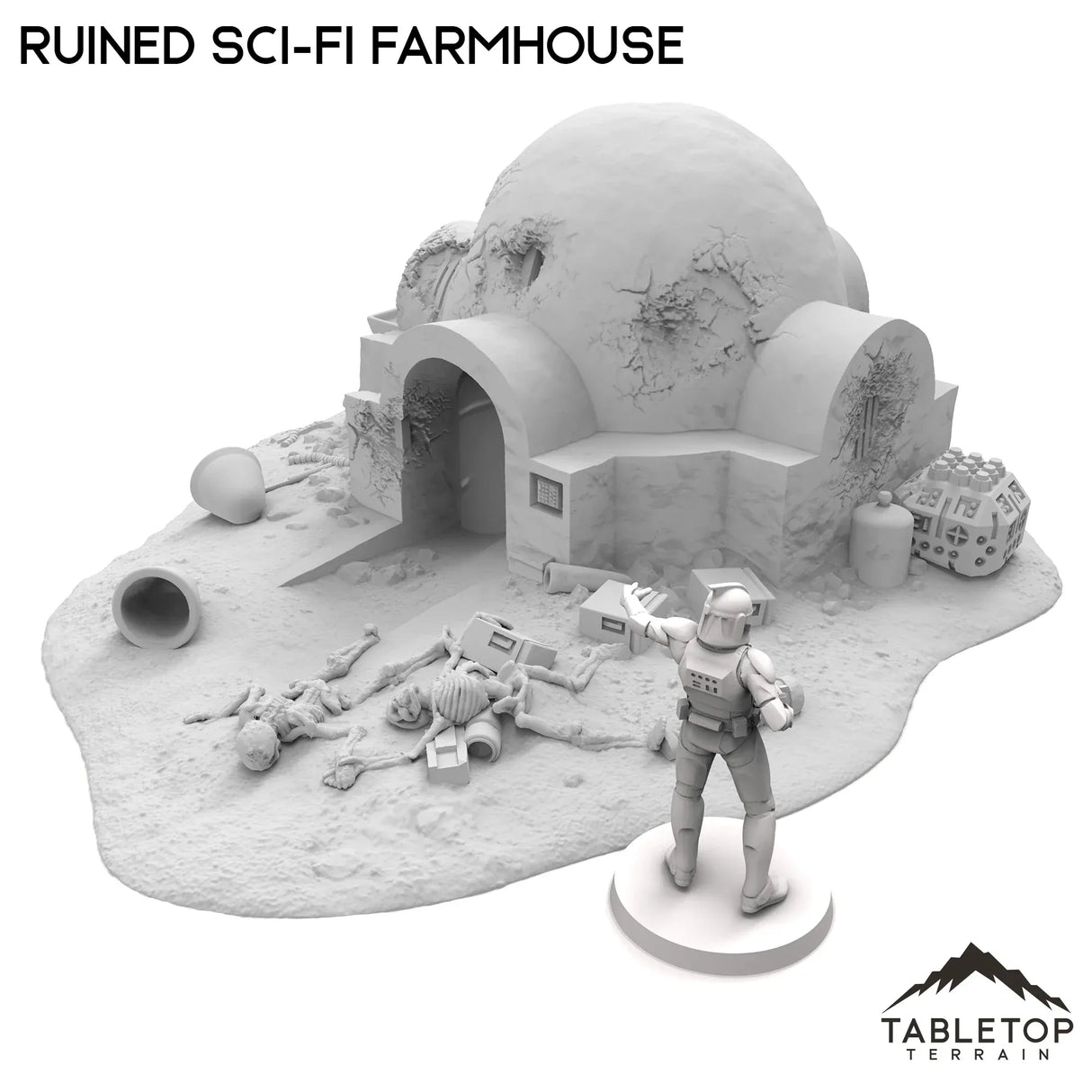 Tabletop Terrain Terrain Ruined Sci-Fi Farmhouse