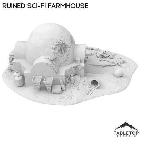 Tabletop Terrain Terrain Ruined Sci-Fi Farmhouse