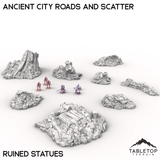 Tabletop Terrain Terrain Ruined Statues / 32mm Ancient City Roads and Scatter