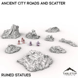 Tabletop Terrain Terrain Ruined Statues / 32mm Ancient City Roads and Scatter