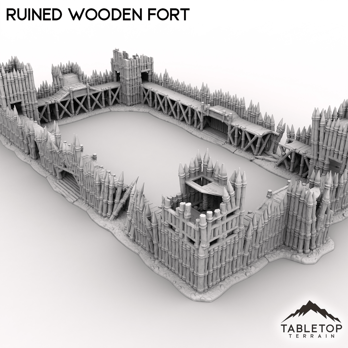 Tabletop Terrain Terrain Ruined Wooden Fort