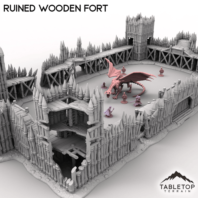 Tabletop Terrain Terrain Ruined Wooden Fort