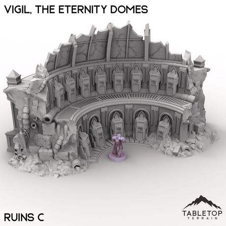 Tabletop Terrain Terrain Ruins C / 28/32mm Vigil, the Eternity Domes