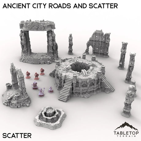 Tabletop Terrain Terrain Scatter Terrain / 32mm Ancient City Roads and Scatter