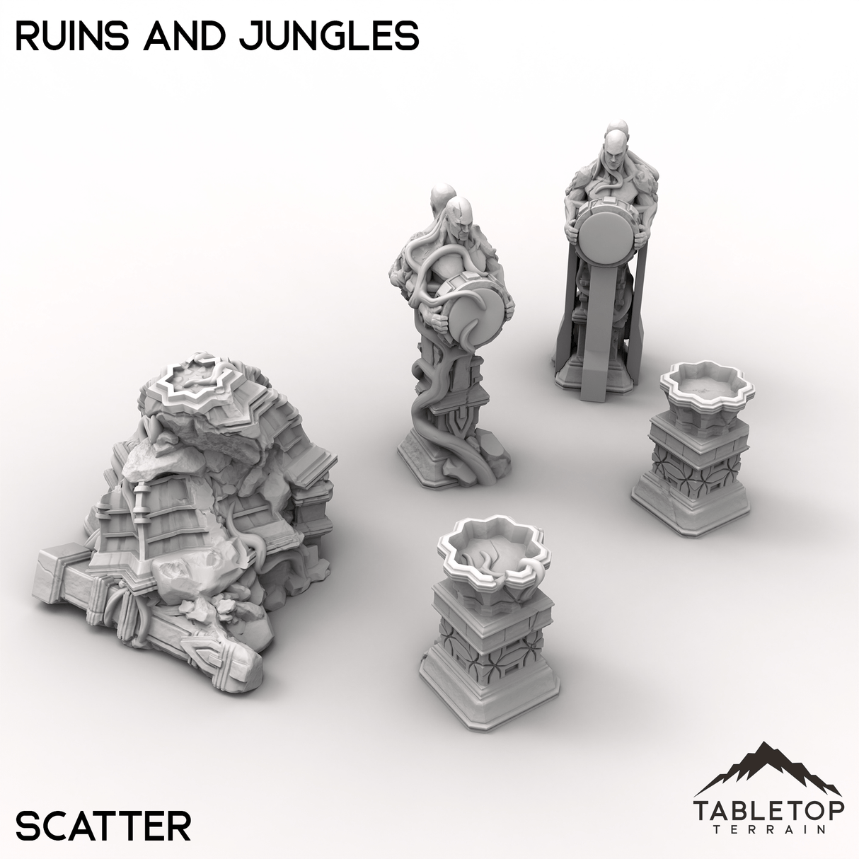 Tabletop Terrain Terrain Scatter Terrain / 32mm Ruins and Jungles