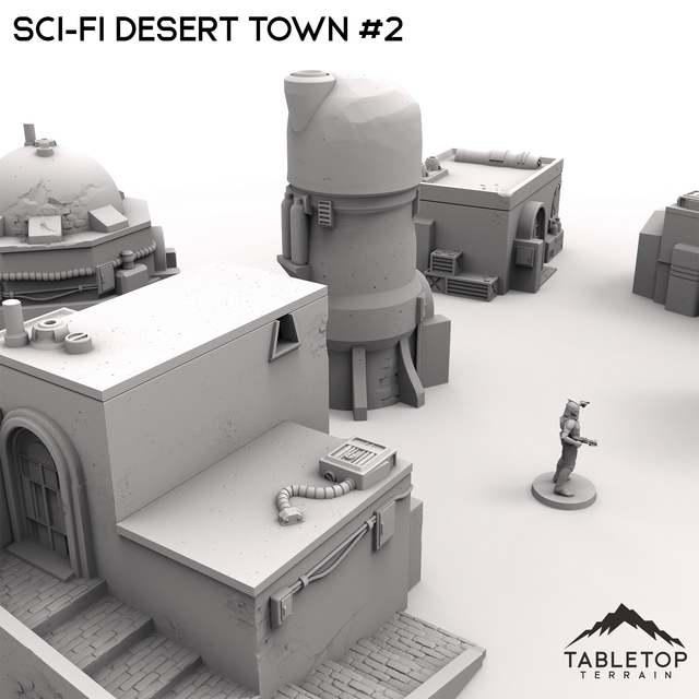 Tabletop Terrain Terrain Sci-Fi Desert Town #2