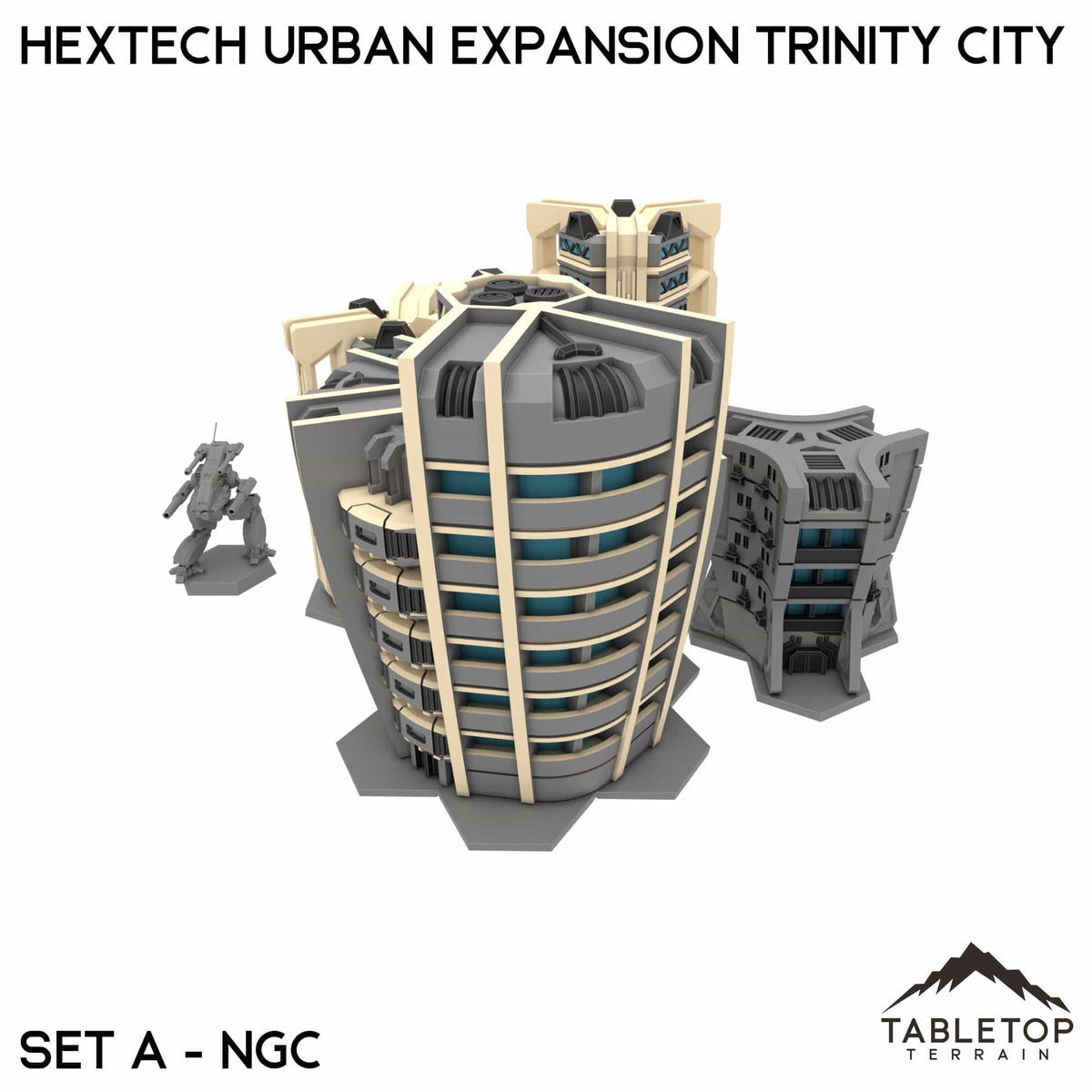Tabletop Terrain Terrain Set A / NextGen Color HEXTECH Urban Expansion Trinity City  - 6mm