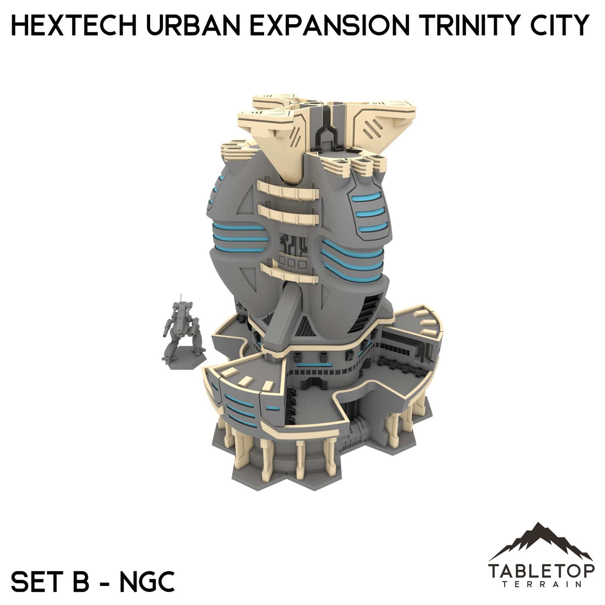 Tabletop Terrain Terrain Set B / NextGen Color HEXTECH Urban Expansion Trinity City  - 6mm
