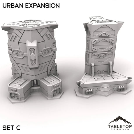 Tabletop Terrain Terrain Set C HEXTECH Urban Expansion Trinity City  - 6mm
