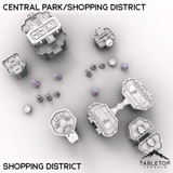 Tabletop Terrain Terrain Shopping District HEXTECH Central Park/Shopping District - City Map Pack