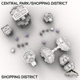 Tabletop Terrain Terrain Shopping District HEXTECH Central Park/Shopping District - City Map Pack