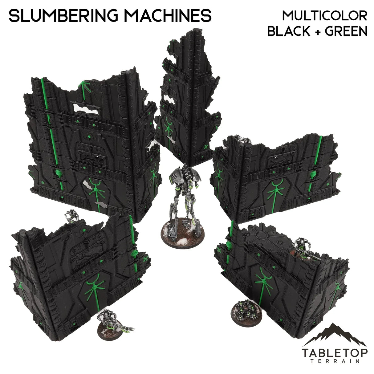 Tabletop Terrain Terrain Slumbering Machines / Monocolor (Silver) Foldable Multicolor 10e Tournament Terrain