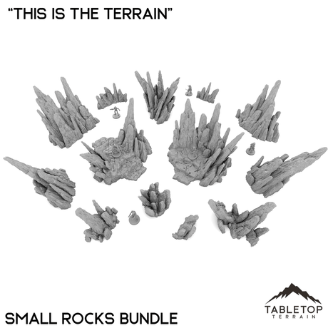 Tabletop Terrain Terrain Small Rocks Complete Bundle Jagged Rocks - "This Is The Terrain"