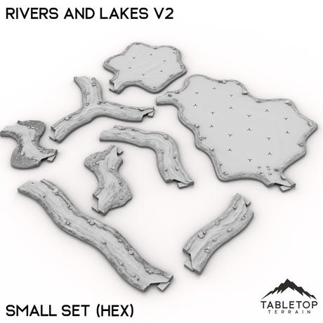 Tabletop Terrain Terrain Small Set / Hex HEXTECH Rivers and Lakes v2 - 6mm