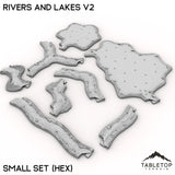 Tabletop Terrain Terrain Small Set / Hex HEXTECH Rivers and Lakes v2 - 6mm
