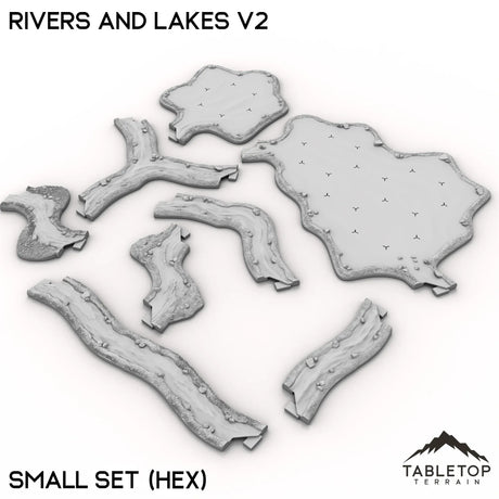 Tabletop Terrain Terrain Small Set / Hex HEXTECH Rivers and Lakes v2 - 6mm