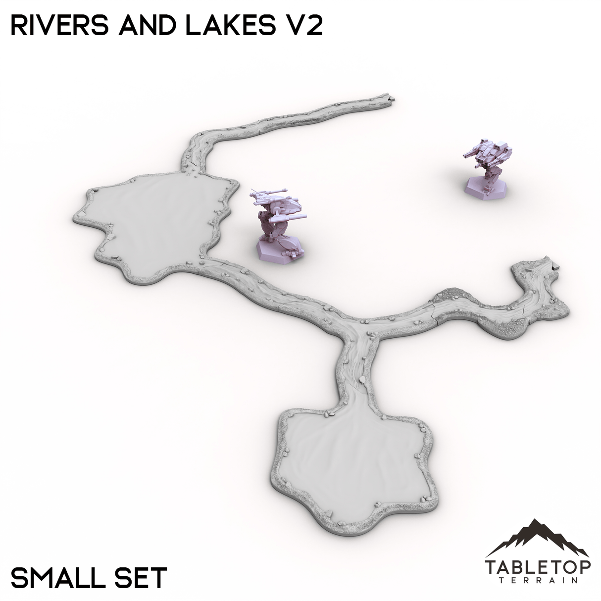 Tabletop Terrain Terrain Small Set HEXTECH Rivers and Lakes v2 - 6mm