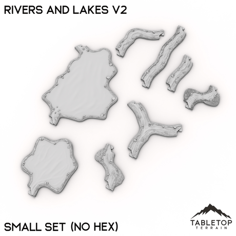 Tabletop Terrain Terrain Small Set / No Hex HEXTECH Rivers and Lakes v2 - 6mm