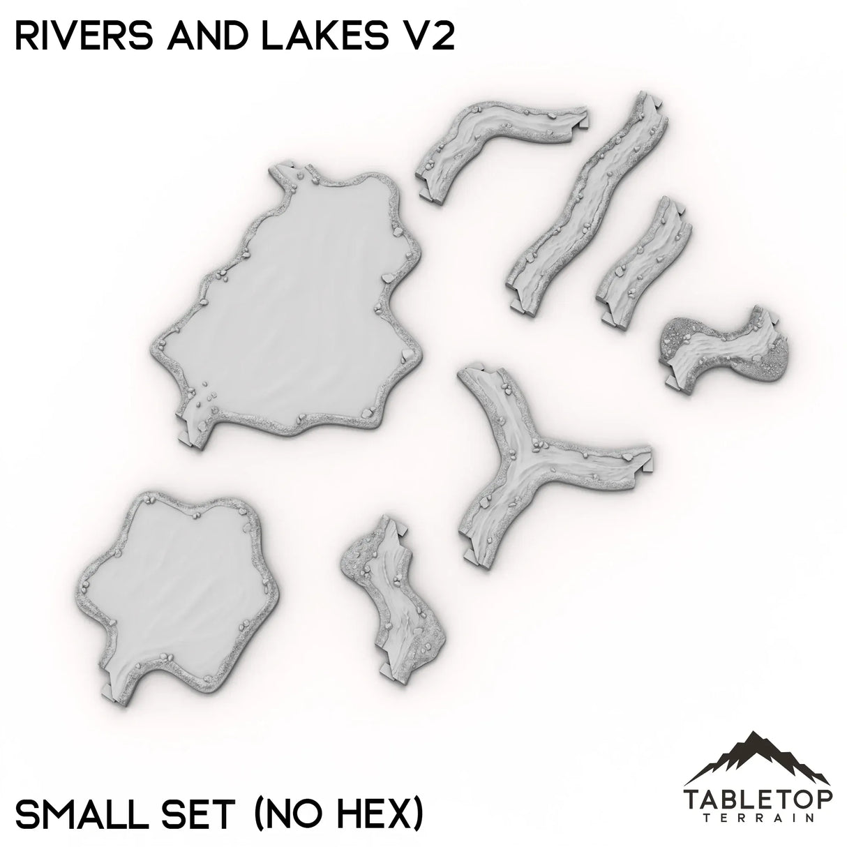 Tabletop Terrain Terrain Small Set / No Hex HEXTECH Rivers and Lakes v2 - 6mm