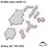 Tabletop Terrain Terrain Small Set / No Hex HEXTECH Rivers and Lakes v2 - 6mm