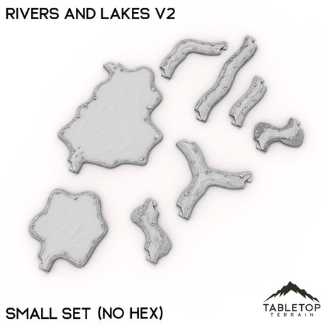 Tabletop Terrain Terrain Small Set / No Hex HEXTECH Rivers and Lakes v2 - 6mm