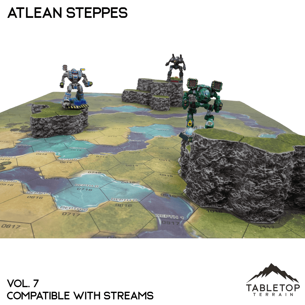 Tabletop Terrain Terrain Streams Compatible Map Hill Sets - Atlean Steppes