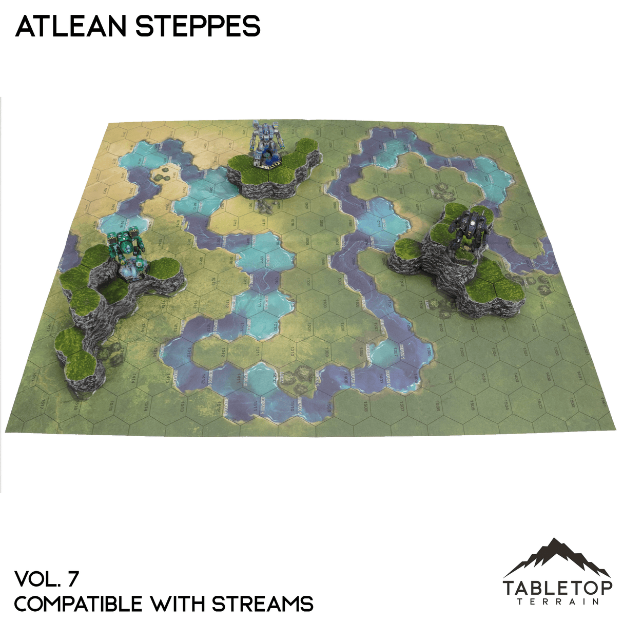 Tabletop Terrain Terrain Streams Compatible Map Hill Sets - Atlean Steppes