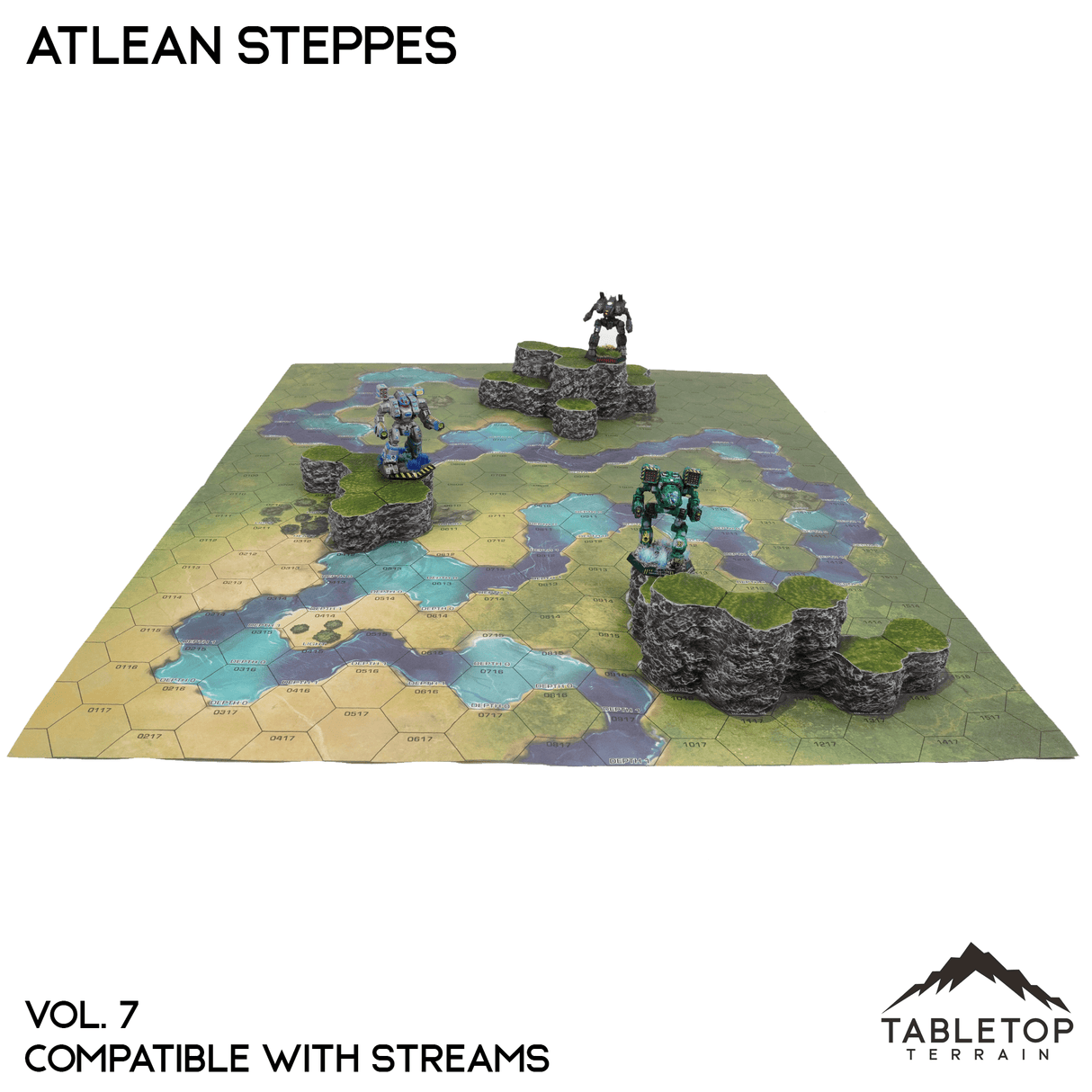 Tabletop Terrain Terrain Streams Compatible Map Hill Sets - Atlean Steppes