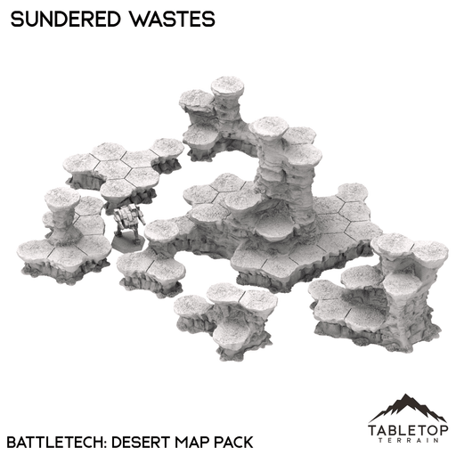 Tabletop Terrain Terrain Sundered Wastes Map Hill Sets - Hextech - 6mm