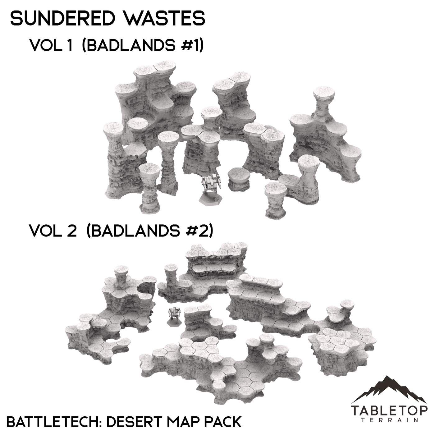 HEXTECH Sundered Wastes Map Hill Sets 6mm — Tabletop Terrain