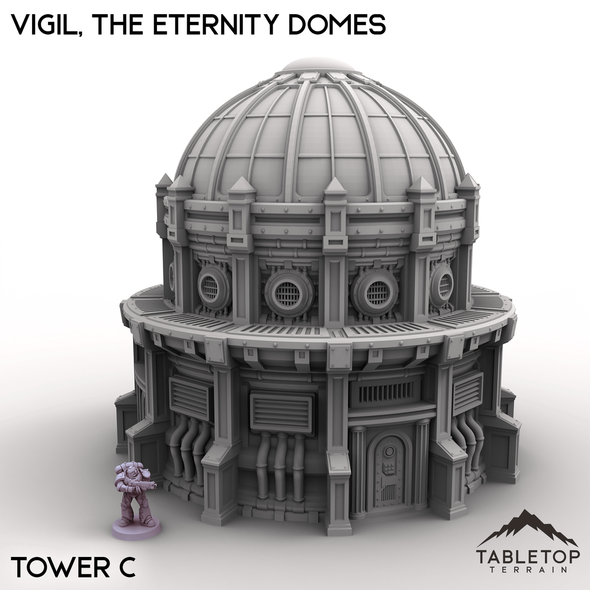 Tabletop Terrain Terrain Tower C / 28/32mm Vigil, the Eternity Domes