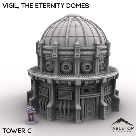 Tabletop Terrain Terrain Tower C / 28/32mm Vigil, the Eternity Domes