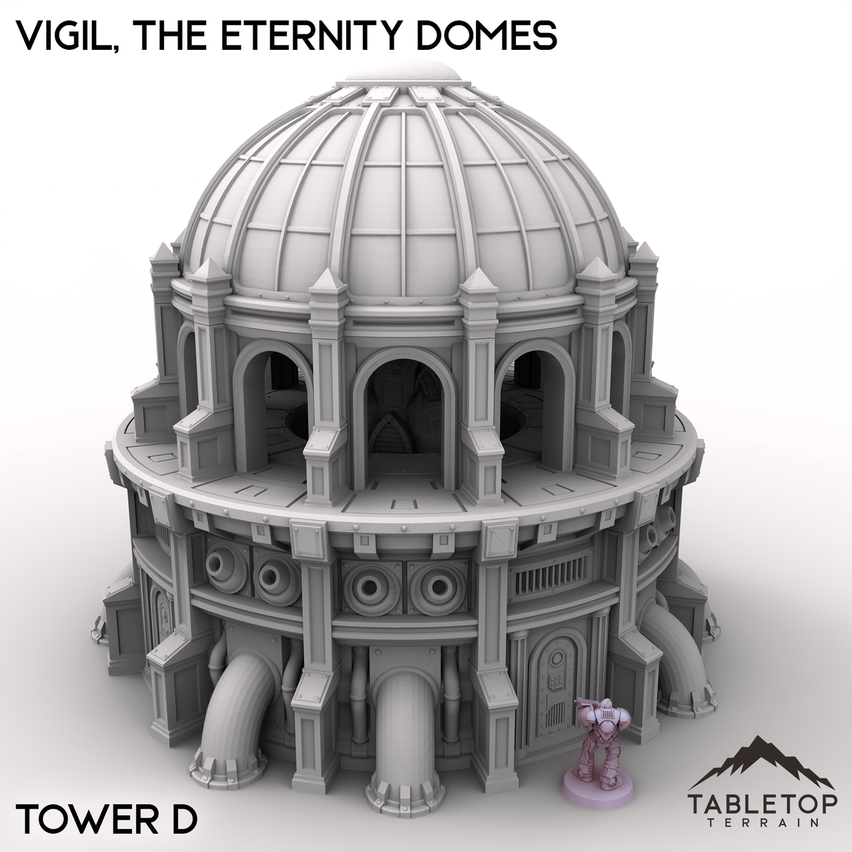 Tabletop Terrain Terrain Tower D / 28/32mm Vigil, the Eternity Domes