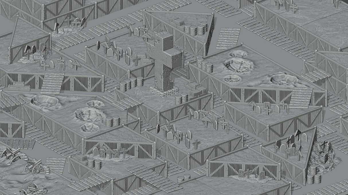 Tabletop Terrain Terrain Trench Wars - Full Table Collection