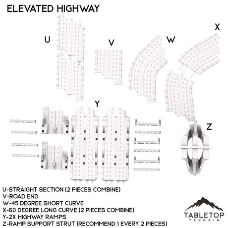 Tabletop Terrain Terrain U-Straight Section Concrete Jungle TechScape - 6mm