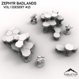 Tabletop Terrain Terrain Vol 1 (Desert #2) HEXTECH Zephyr Badlands Map Hill Sets - 6mm