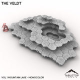 Tabletop Terrain Terrain Vol 1 (Mountain Lake) / Monocolor (Grey) HEXTECH The Veldt Map Hill Sets-6mm