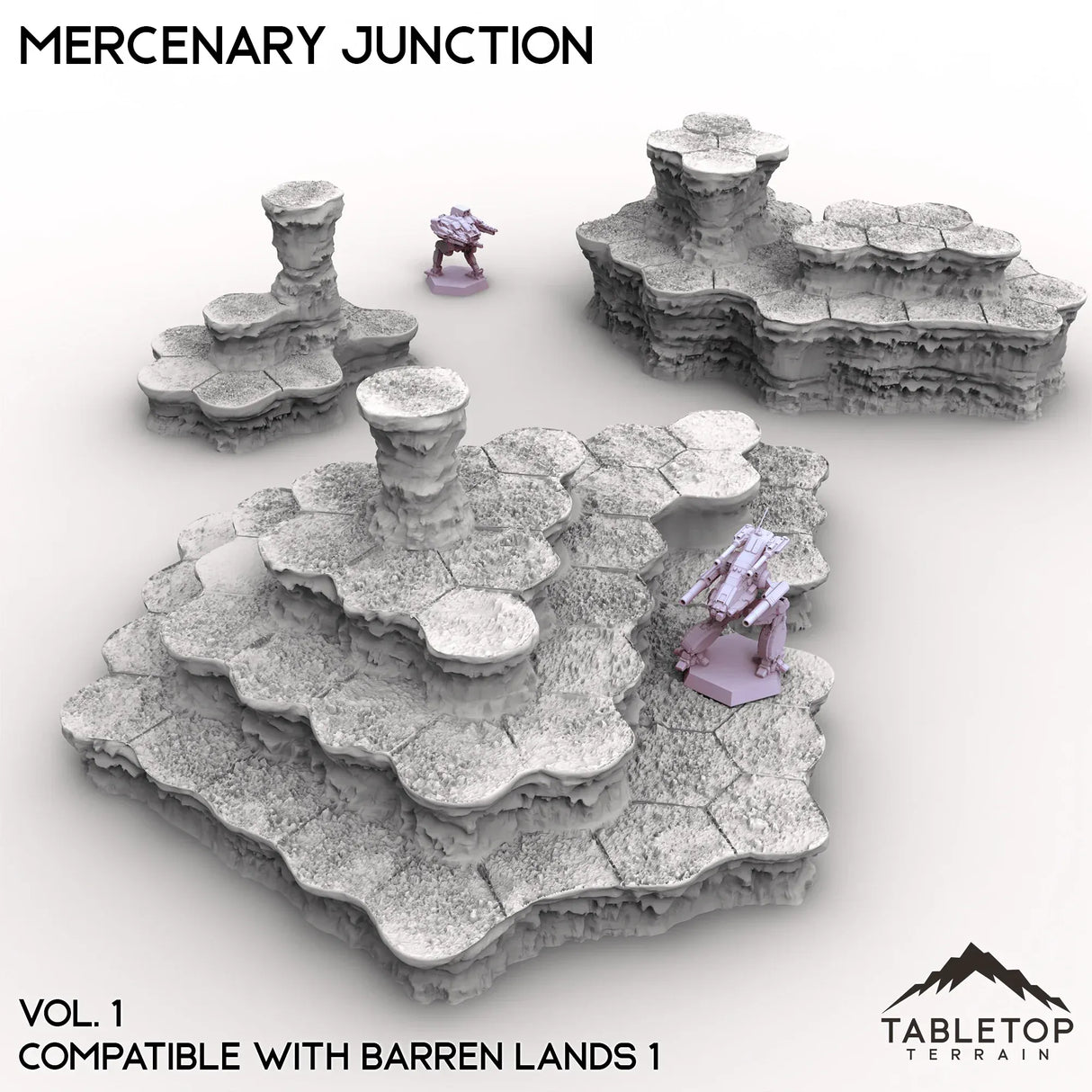 Tabletop Terrain Terrain Vol 1 (River Valley) HEXTECH Mercenary Junction Map Hill Sets-6mm