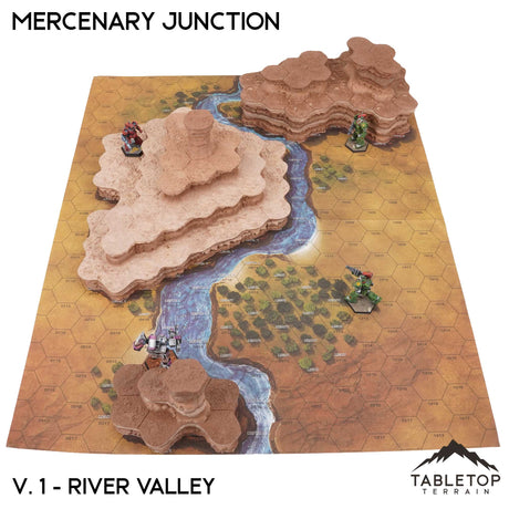 Tabletop Terrain Terrain Vol 1 (River Valley) / Monocolor (Gray) HEXTECH Mercenary Junction Map Hill Sets-6mm