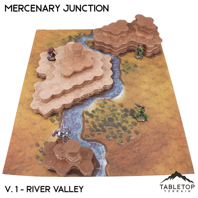 Tabletop Terrain Terrain Vol 1 (River Valley) / Monocolor (Gray) HEXTECH Mercenary Junction Map Hill Sets-6mm