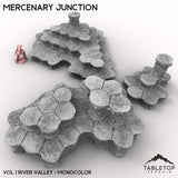 Tabletop Terrain Terrain Vol 1 (River Valley) / Monocolor (Gray) HEXTECH Mercenary Junction Map Hill Sets-6mm