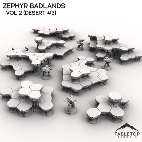Tabletop Terrain Terrain Vol 2 (Desert #3) HEXTECH Zephyr Badlands Map Hill Sets - 6mm