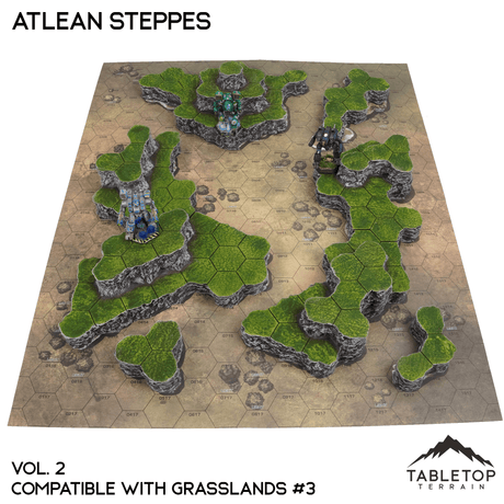 Tabletop Terrain Terrain Vol 2 (Grasslands 3) HEXTECH Atlean Steppes Map Hill Sets - 6mm