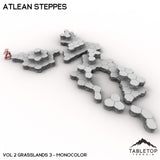 Tabletop Terrain Terrain Vol 2 (Grasslands 3) / Monocolor (Grey) HEXTECH Atlean Steppes Map Hill Sets - 6mm