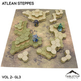 Tabletop Terrain Terrain Vol 2 (Grasslands 3) / NextGen Color (As Shown) HEXTECH Atlean Steppes Map Hill Sets - 6mm