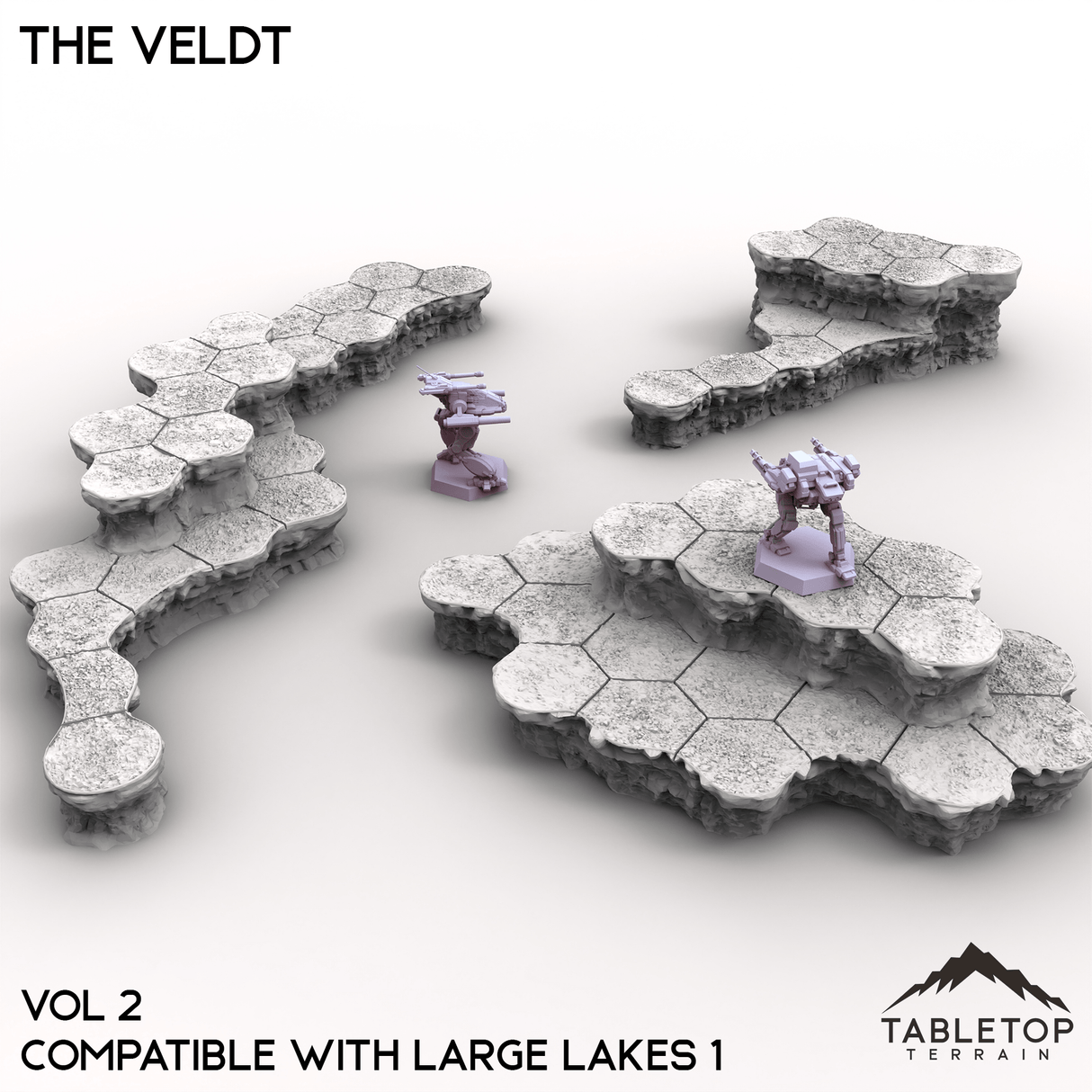 Tabletop Terrain Terrain Vol 2 (Large Lakes 1) HEXTECH The Veldt Map Hill Sets-6mm