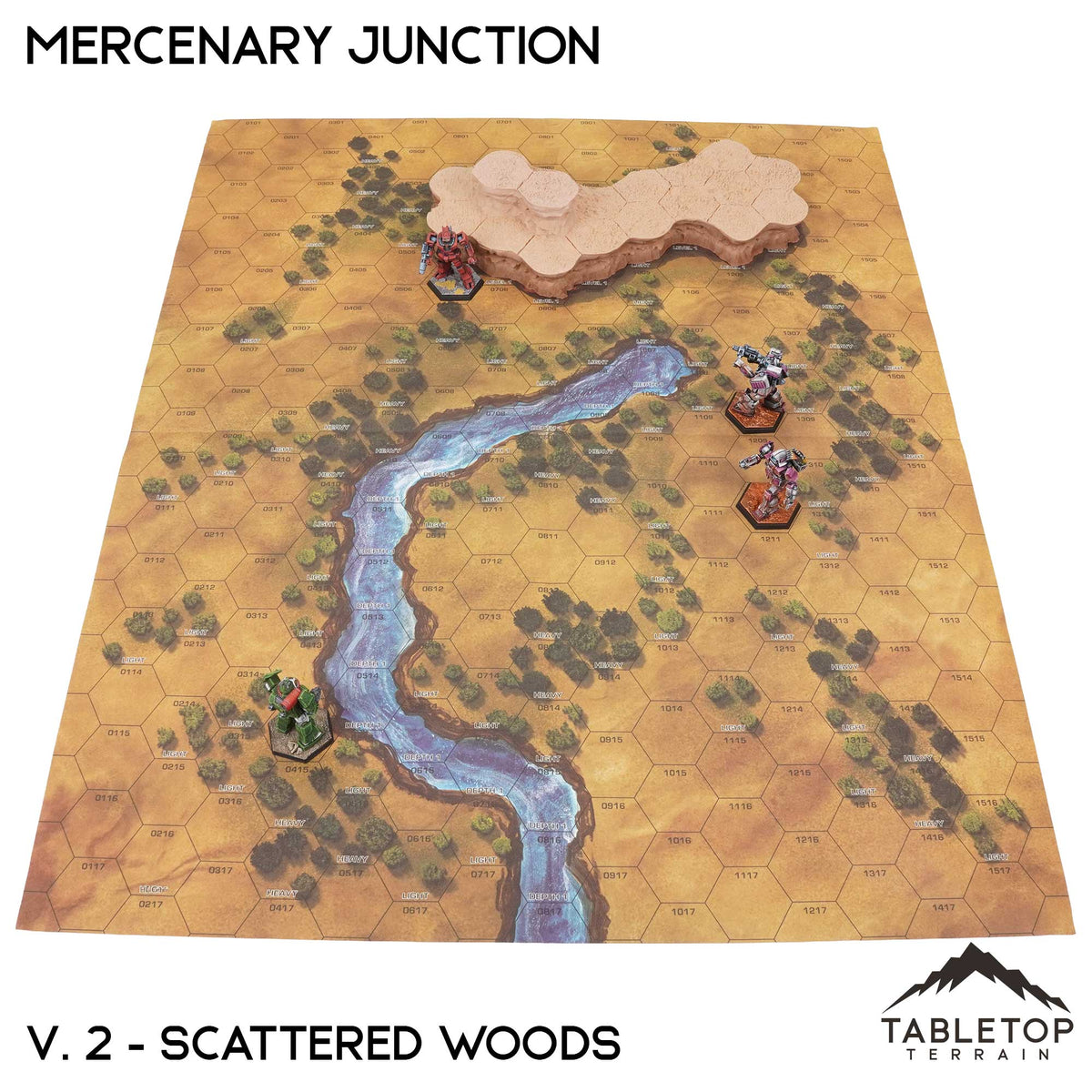 Tabletop Terrain Terrain Vol 2 (Scattered Woods) / Monocolor (Gray) HEXTECH Mercenary Junction Map Hill Sets-6mm