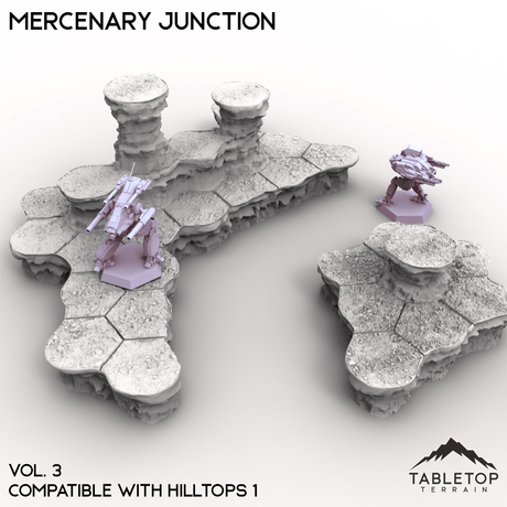 Tabletop Terrain Terrain Vol 3 (Lake Area) HEXTECH Mercenary Junction Map Hill Sets - 6mm