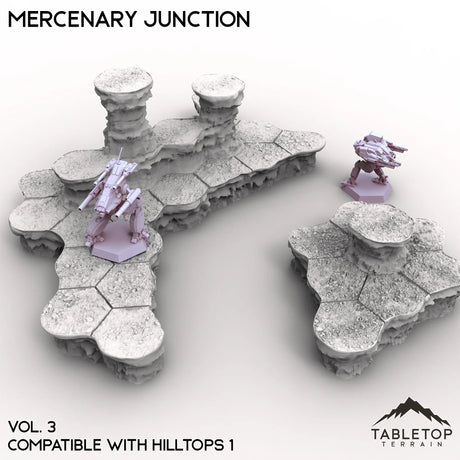 Tabletop Terrain Terrain Vol 3 (Lake Area) HEXTECH Mercenary Junction Map Hill Sets-6mm